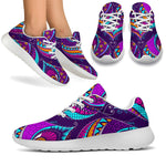 Purple Bohemian Peacock Feather Print Sport Shoes GearFrost