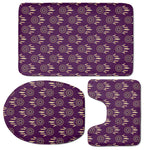 Purple Boho Dream Catcher Pattern Print 3 Piece Bath Mat Set
