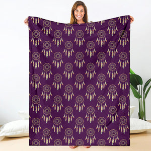 Purple Boho Dream Catcher Pattern Print Blanket