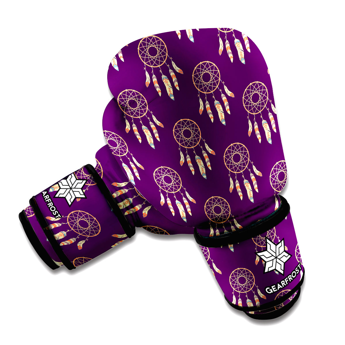 Purple Boho Dream Catcher Pattern Print Boxing Gloves