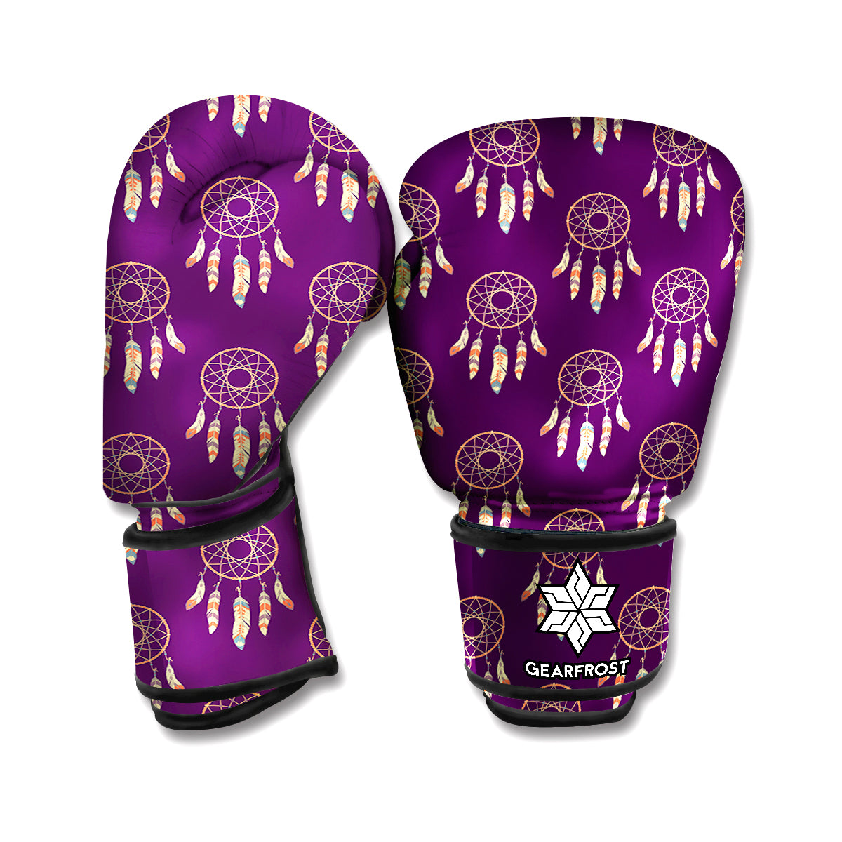 Purple Boho Dream Catcher Pattern Print Boxing Gloves