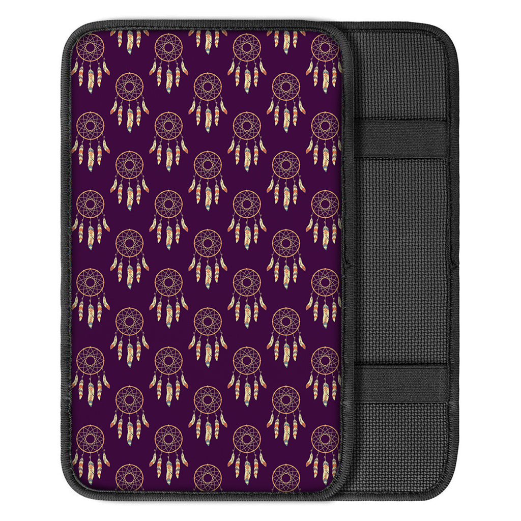 Purple Boho Dream Catcher Pattern Print Car Center Console Cover