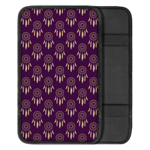 Purple Boho Dream Catcher Pattern Print Car Center Console Cover