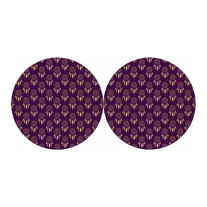 Purple Boho Dream Catcher Pattern Print Car Coasters