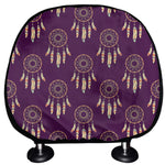 Purple Boho Dream Catcher Pattern Print Car Headrest Covers