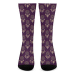 Purple Boho Dream Catcher Pattern Print Crew Socks