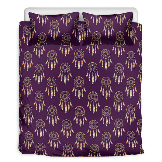 Purple Boho Dream Catcher Pattern Print Duvet Cover Bedding Set