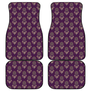 Purple Boho Dream Catcher Pattern Print Front and Back Car Floor Mats