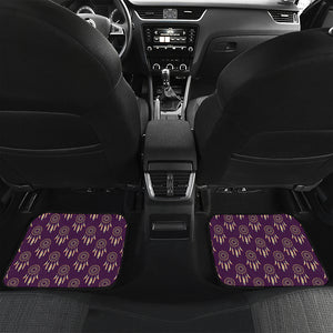 Purple Boho Dream Catcher Pattern Print Front and Back Car Floor Mats