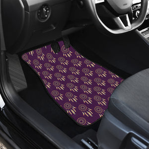 Purple Boho Dream Catcher Pattern Print Front and Back Car Floor Mats