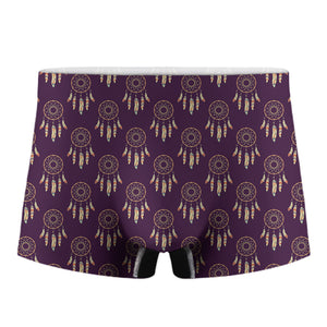 Purple Boho Dream Catcher Pattern Print Men's Boxer Briefs