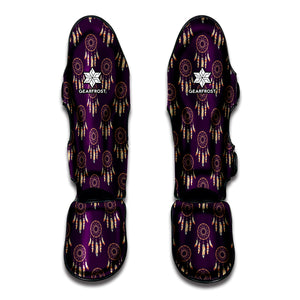 Purple Boho Dream Catcher Pattern Print Muay Thai Shin Guard