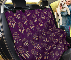 Purple Boho Dream Catcher Pattern Print Pet Car Back Seat Cover