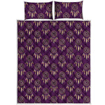 Purple Boho Dream Catcher Pattern Print Quilt Bed Set