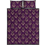 Purple Boho Dream Catcher Pattern Print Quilt Bed Set