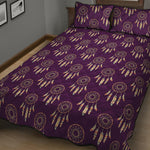 Purple Boho Dream Catcher Pattern Print Quilt Bed Set