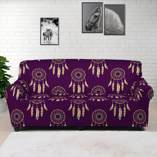 Purple Boho Dream Catcher Pattern Print Sofa Cover