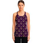 Purple Boho Dream Catcher Pattern Print Women's Racerback Tank Top