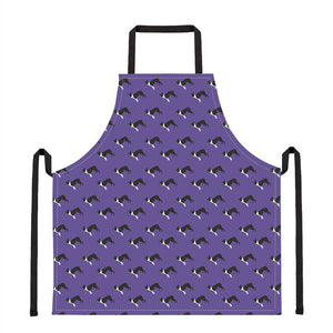 Purple Boston Terrier Pattern Print Apron