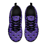 Purple Boston Terrier Pattern Print Black Sneakers