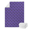 Purple Boston Terrier Pattern Print Blanket