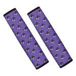 Purple Boston Terrier Pattern Print Car Seat Belt Covers