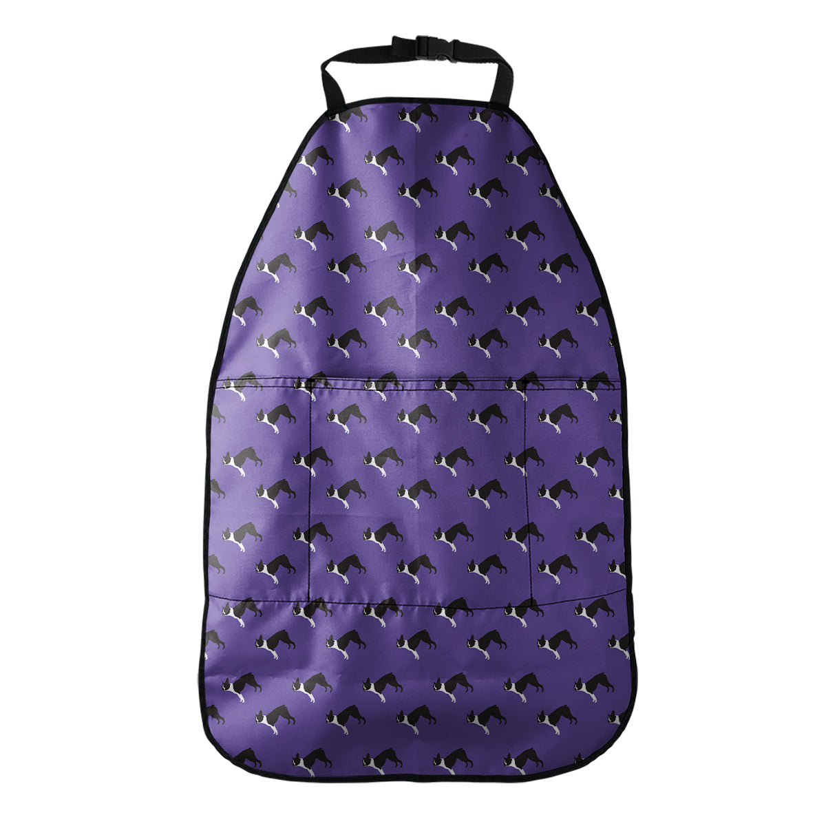 Purple Boston Terrier Pattern Print Car Seat Organizers