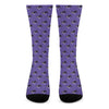 Purple Boston Terrier Pattern Print Crew Socks