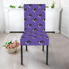 Purple Boston Terrier Pattern Print Dining Chair Slipcover