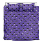 Purple Boston Terrier Pattern Print Duvet Cover Bedding Set