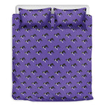 Purple Boston Terrier Pattern Print Duvet Cover Bedding Set