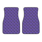 Purple Boston Terrier Pattern Print Front Car Floor Mats