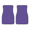 Purple Boston Terrier Pattern Print Front Car Floor Mats