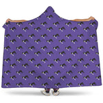 Purple Boston Terrier Pattern Print Hooded Blanket