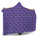 Purple Boston Terrier Pattern Print Hooded Blanket