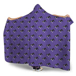 Purple Boston Terrier Pattern Print Hooded Blanket
