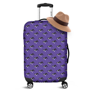 Purple Boston Terrier Pattern Print Luggage Cover