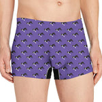 Purple Boston Terrier Pattern Print Men's Boxer Briefs