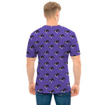 Purple Boston Terrier Pattern Print Men's T-Shirt