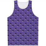 Purple Boston Terrier Pattern Print Men's Tank Top