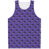 Purple Boston Terrier Pattern Print Men's Tank Top