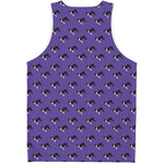 Purple Boston Terrier Pattern Print Men's Tank Top