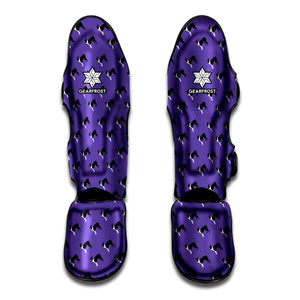 Purple Boston Terrier Pattern Print Muay Thai Shin Guard