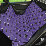 Purple Boston Terrier Pattern Print Pet Car Back Seat Cover