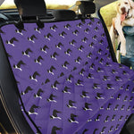 Purple Boston Terrier Pattern Print Pet Car Back Seat Cover