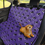 Purple Boston Terrier Pattern Print Pet Car Back Seat Cover