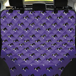 Purple Boston Terrier Pattern Print Pet Car Back Seat Cover