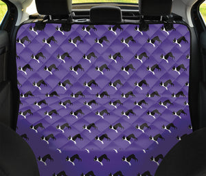 Purple Boston Terrier Pattern Print Pet Car Back Seat Cover