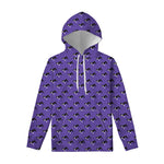 Purple Boston Terrier Pattern Print Pullover Hoodie