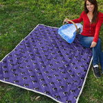 Purple Boston Terrier Pattern Print Quilt